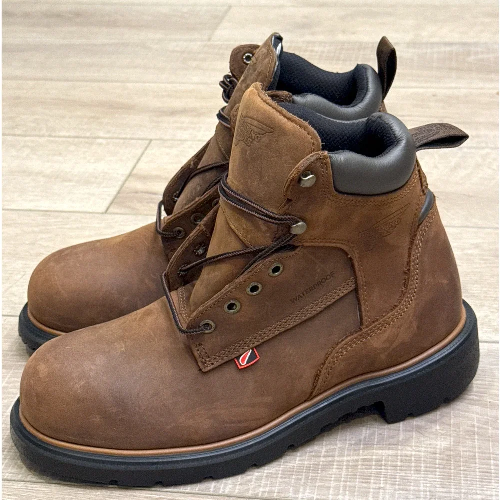 RED WING 4215 DYNAFORCE 6-INCH WATERPROOF SAFETY STEEL TOE WORK BOOTS SZ 9.5 D